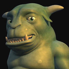 3D model of a small green creature.